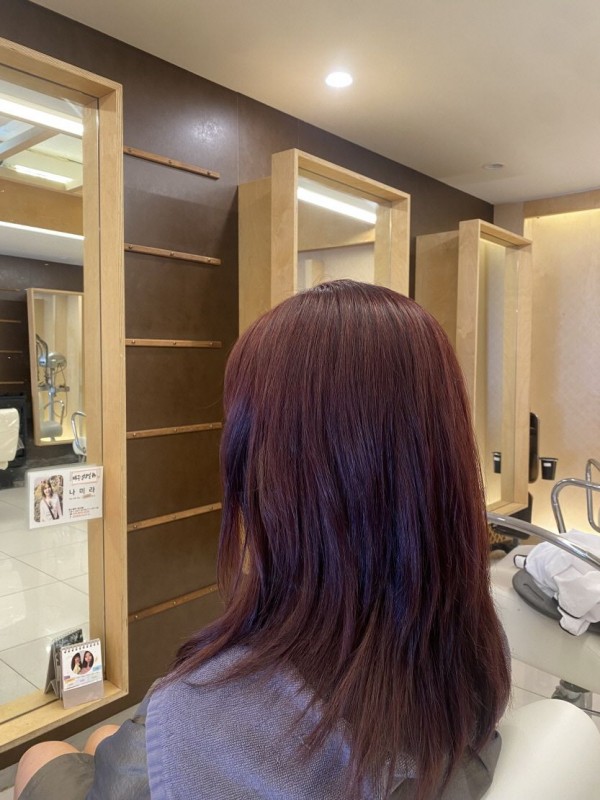 성신여대 미용실 레드브라운 컬러체인지3