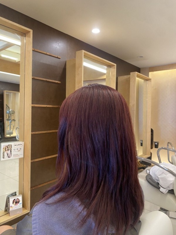 성신여대 미용실 레드브라운 컬러체인지2