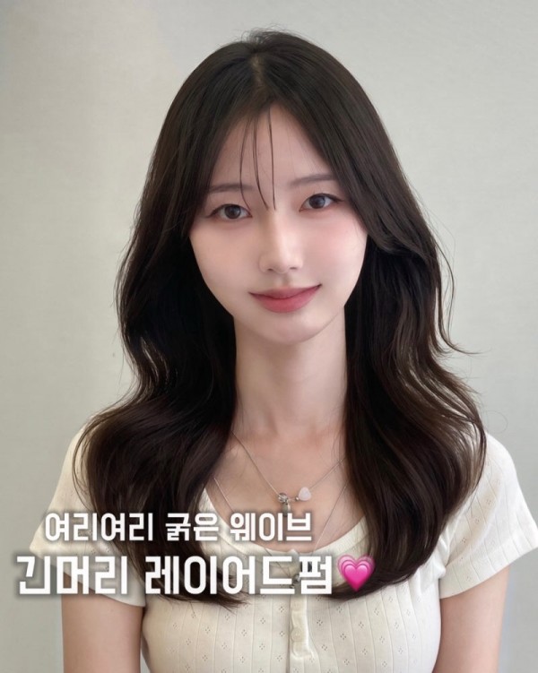 성신여대 미용실  자연스러운 굵은 웨이브 어때요 손상없이 볼륨 살려주는 엘리자벳펌 시술후 앞모습