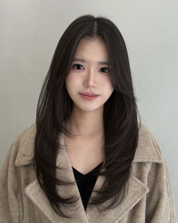 성신여대 미용실 살롱드바이퍼스트 은비 자연스럽게 예쁜 긴머리 레이어드 C컬펌 완료