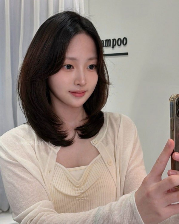 아침 손질시간 10분~ 손질편한 헤어스타일 중단발 레이어드c컬펌 완성
