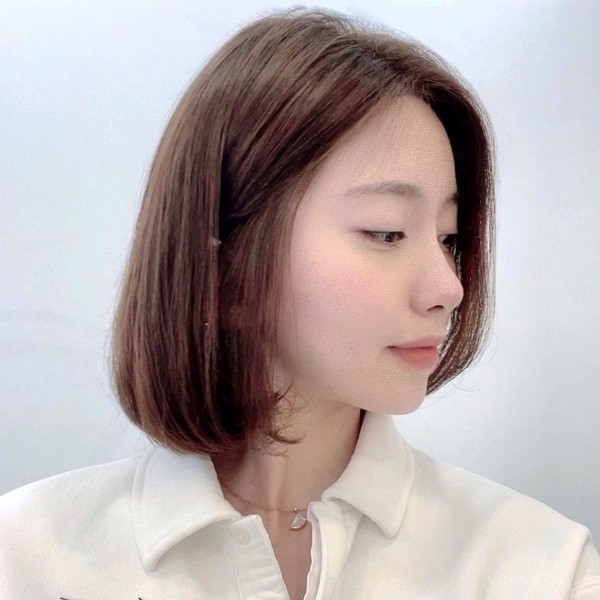 성신여대 미용실 모즈펌, 보더펌 ,단발c컬펌 시술후 측면 모습