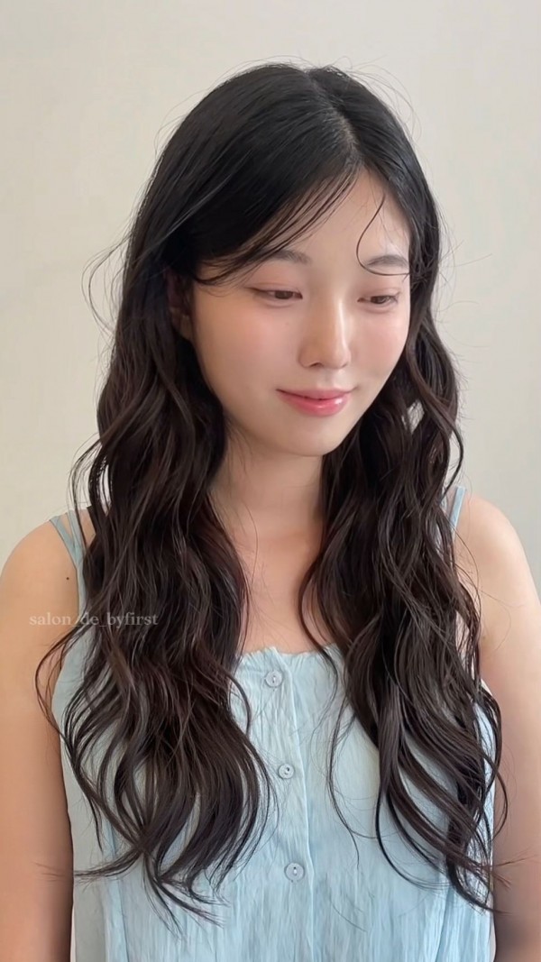 성신여대 미용실 긴머리 레이어드커트와 잘 어울리는 젤리펌 완성