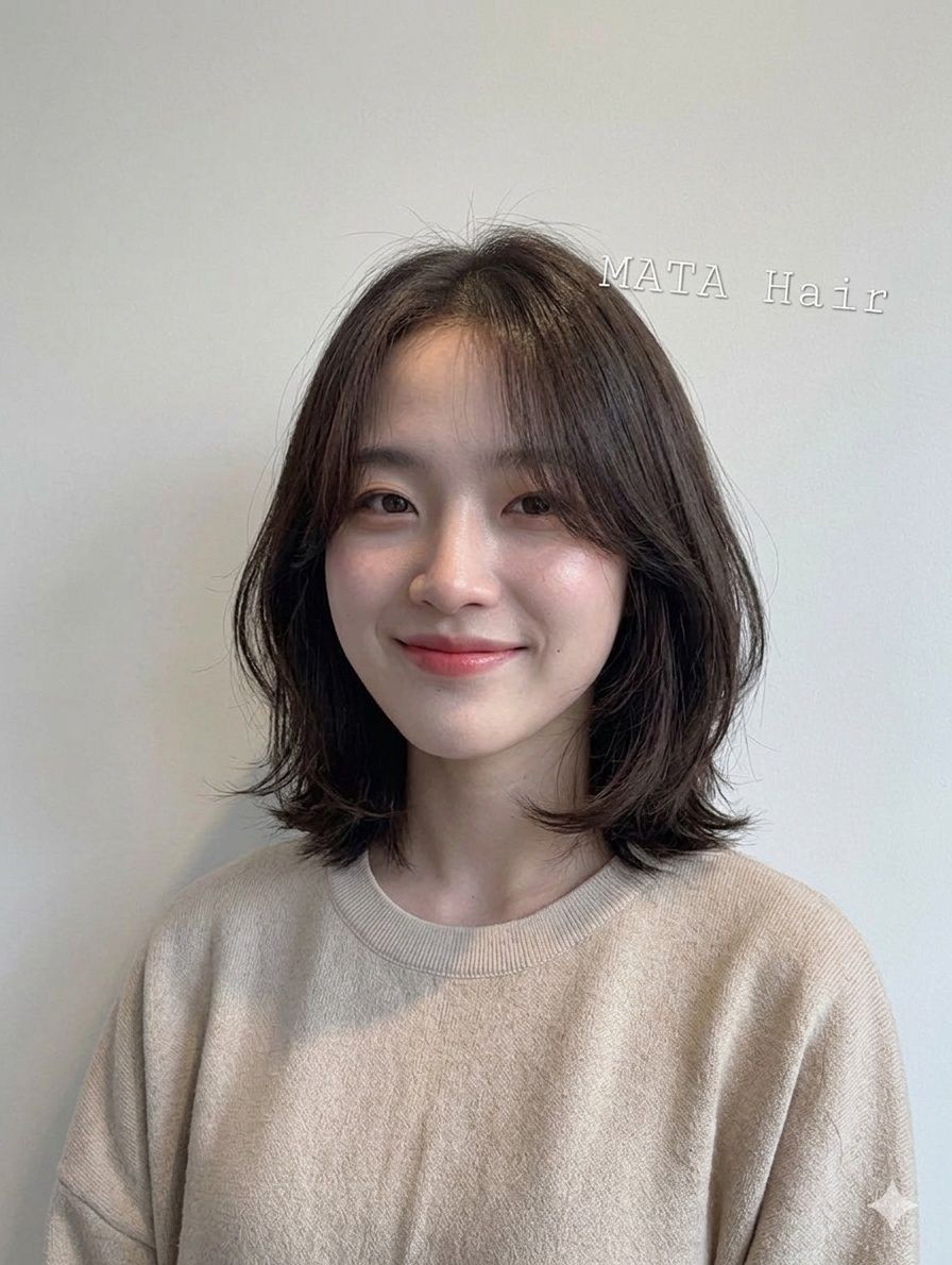 단발레이어컷 단발 c컬