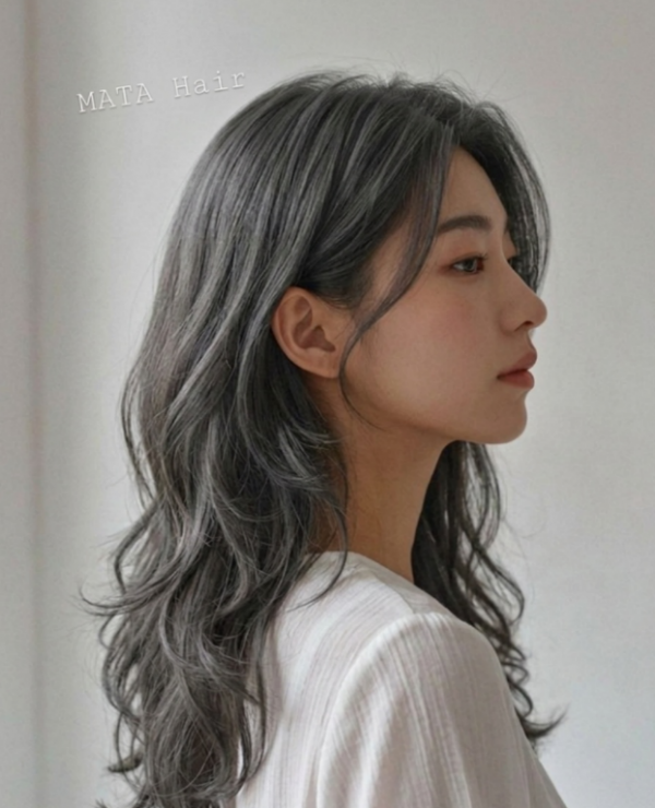 성신여대 미용실 긴머리 cs컬 에쉬 그레이염색2