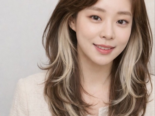 긴머리 레이어드컷 매트브라운 투톤 시크릿