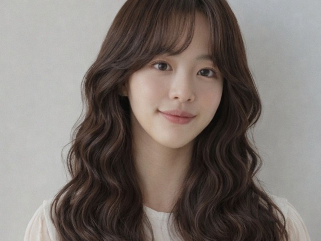 긴머리 물결펌 셋팅펌