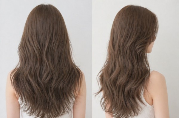 긴머리 매트 브라운 염색  빌드펌2