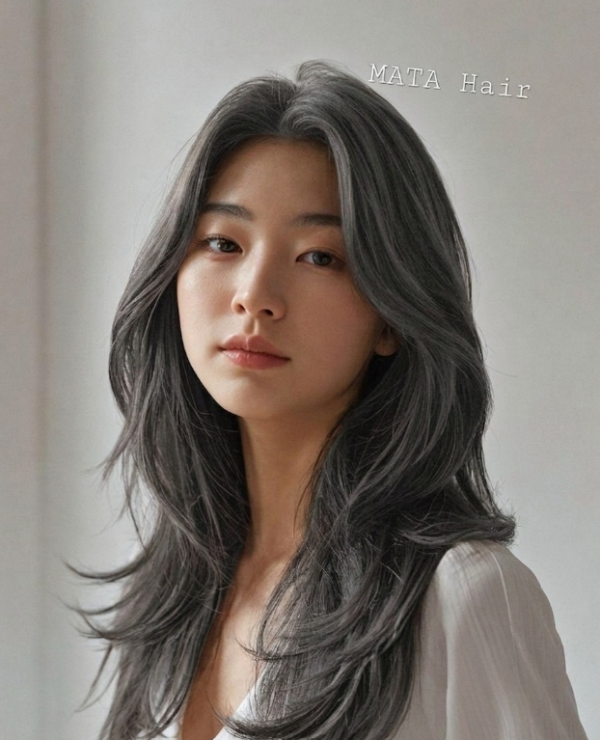 성신여대 미용실 긴머리 cs컬 에쉬 그레이염색1