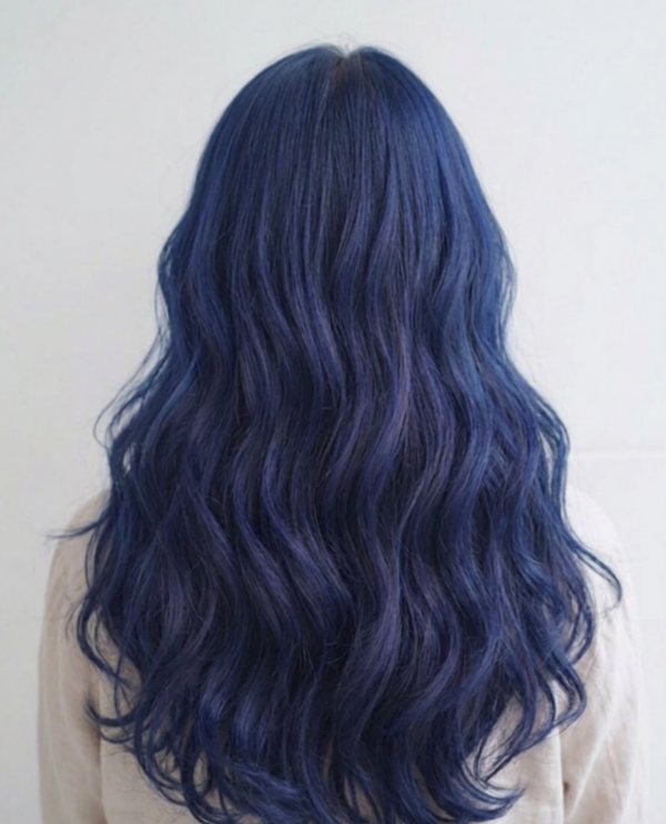 성신여대 미용실 긴머리 블루염색 레이어드컷 구름펌3