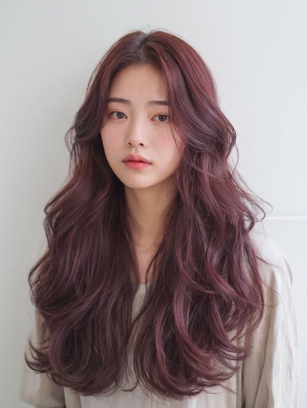 성신여대 미용실 절리펌 퍼플 옴브레 물결펌