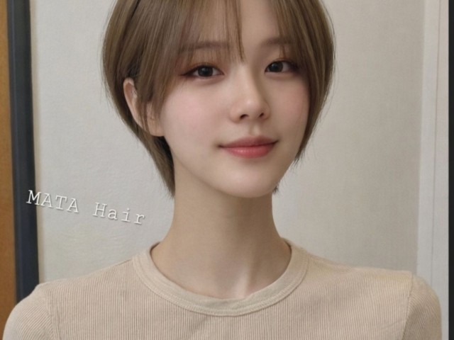 숏컷 브론드 염색