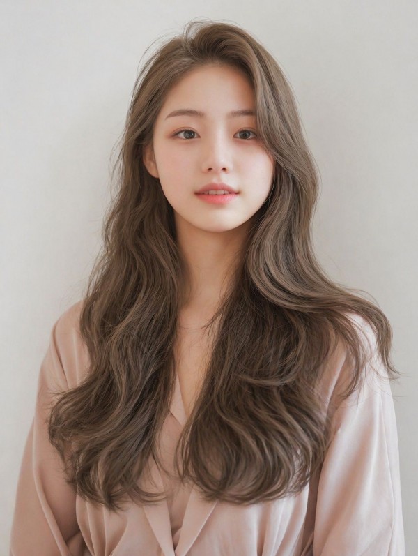 긴머리 매직셋팅 에쉬브라운 염색1