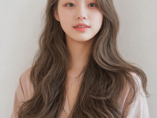 긴머리 매직셋팅 에쉬브라운 염색