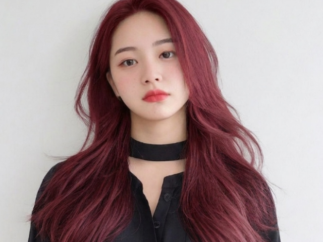 성신여대 미용실 긴머리 레드핑크