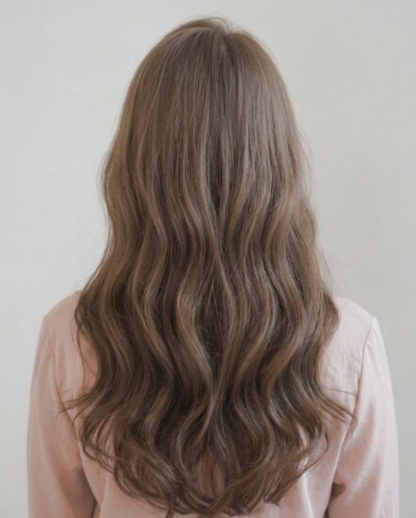 긴머리 매직셋팅 에쉬브라운 염색3