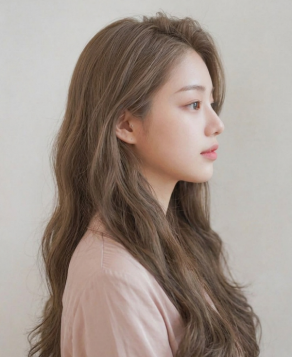 긴머리 매직셋팅 에쉬브라운 염색2