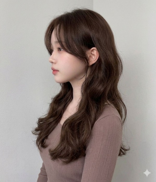 긴머리 셋팅펌 초코 브라운 염색2