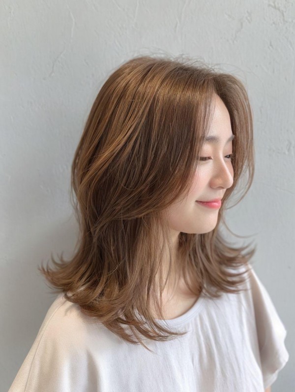 성신여대 미용실 밀크 브라운 빌드펌 레이어드 컷