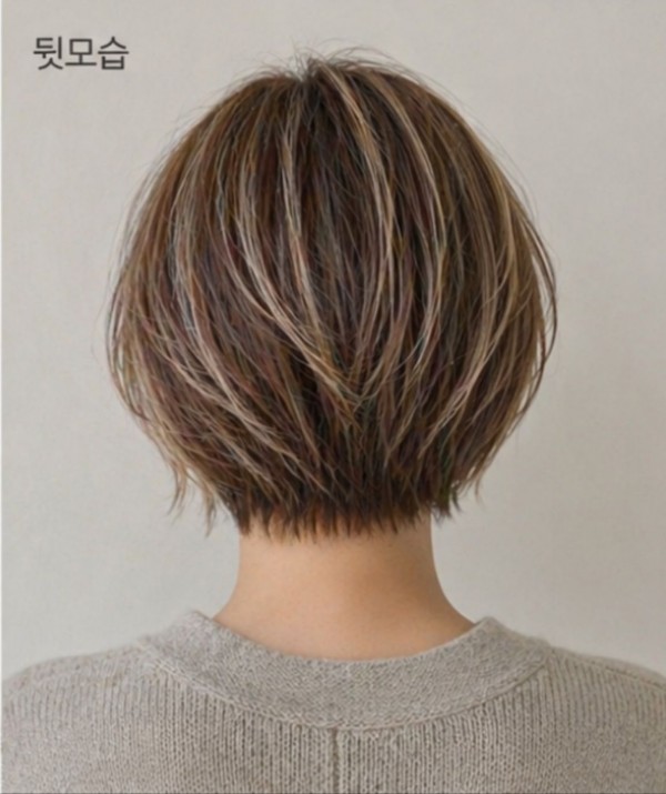 숏컷 투톤 브릿치 시크릿 염색3