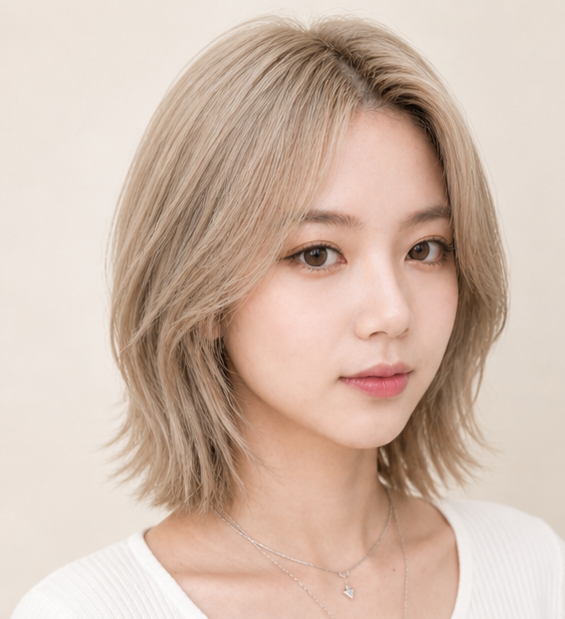 단발 허쉬컷과 찰떡인 백금발 탈색 후기