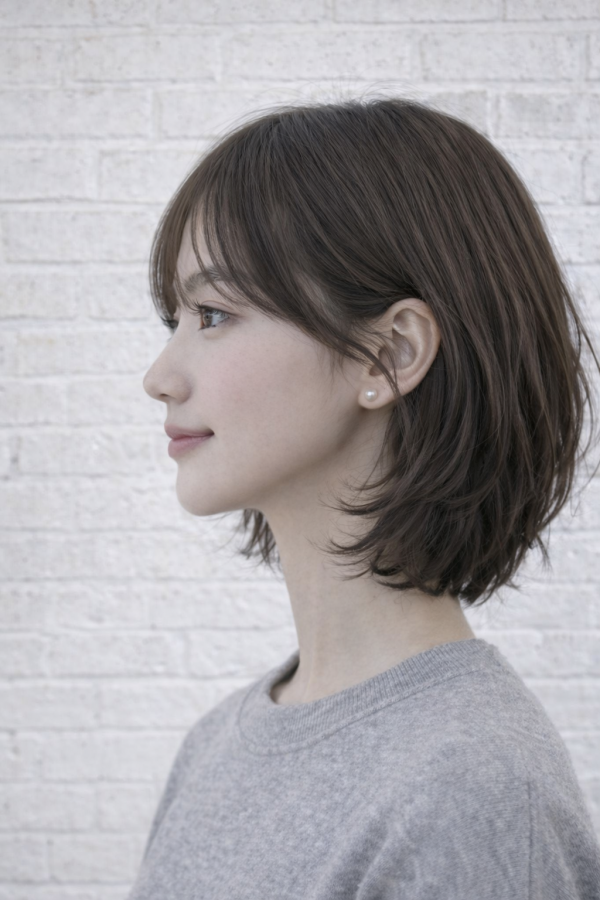 성신여대 미용실 단발레이어드 볼륨매직 시술후 옆모습