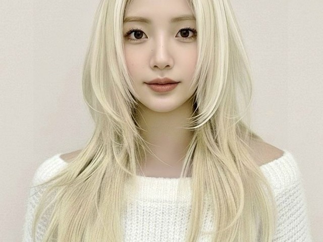 블론드 염색  따뜻한 금빛이 감도는 밝은 블론드 컬러