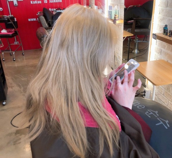 성신여대역 미용실 밀크블론드컬러6