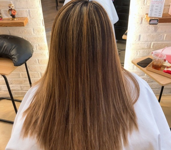 탈색머리스타일   레드핑크컬러 발레아쥬7