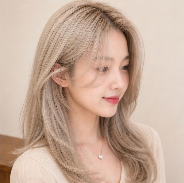 성신여대 미용실 탈색 애쉬베이지 레이어드컷3