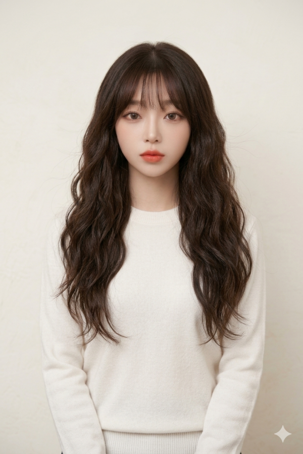 성신여대 미용실 히피펌 시술후 앞모습