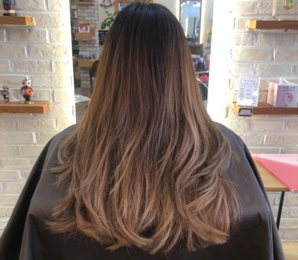 탈색머리스타일   레드핑크컬러 발레아쥬9