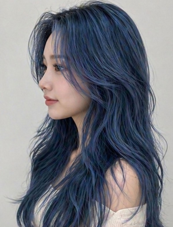 탈색머리스타일  애쉬블루 발레아쥬3