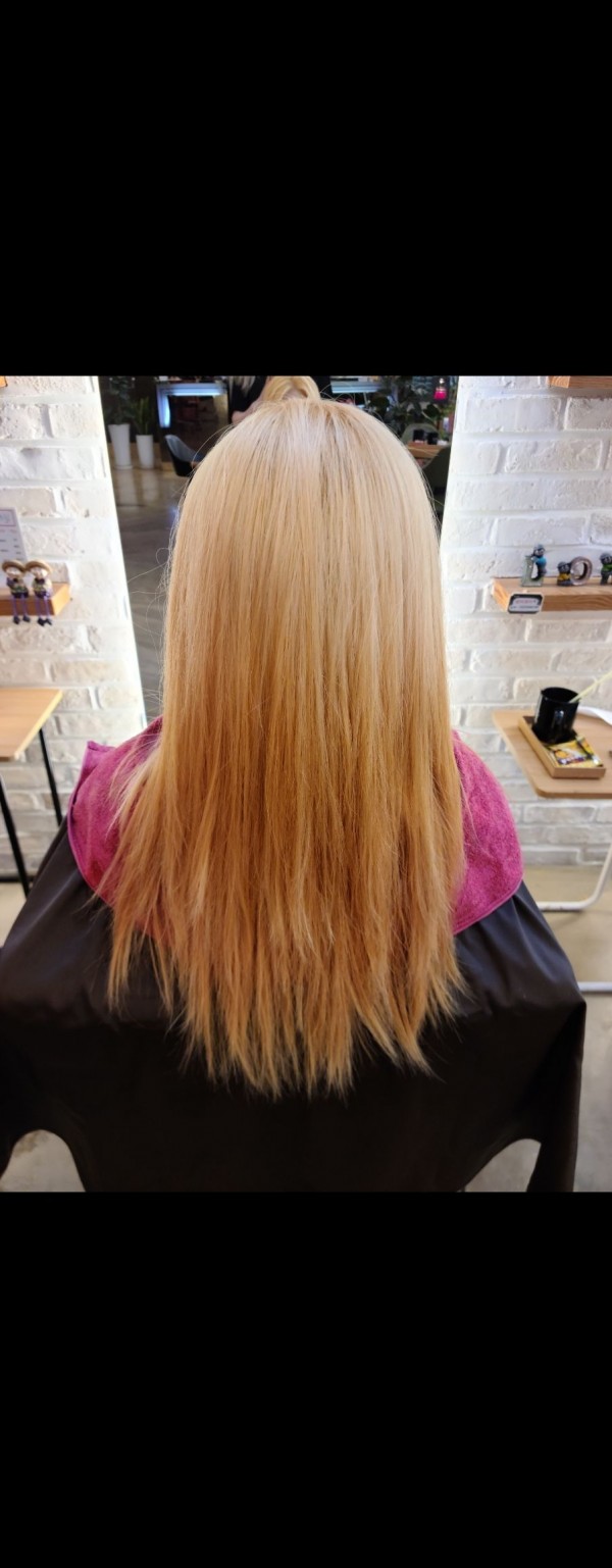 성신여대 미용실 핑크바이올렛 염색 시술중