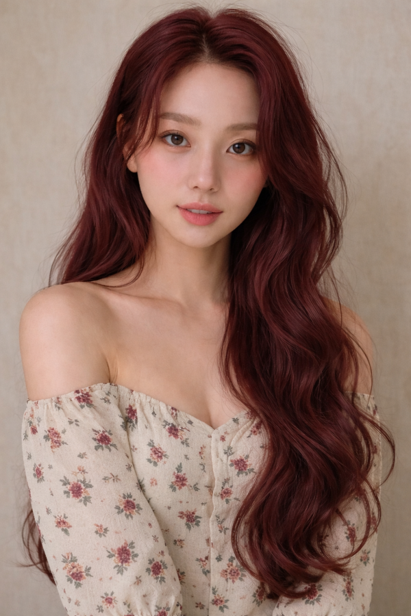 성신여대 미용실 레드와인 컬러 시술후2