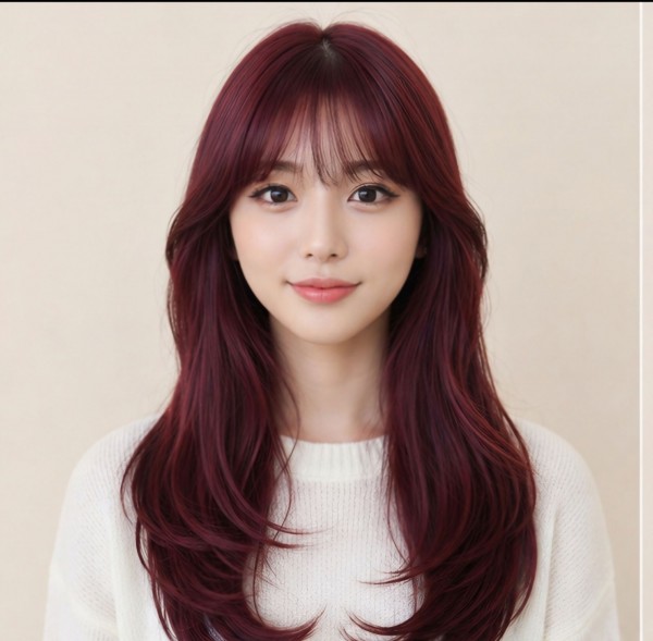 레이어드컷 레드브라운컬러4