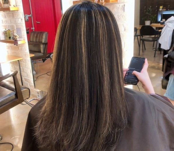 탈색머리스타일  애쉬블루 발레아쥬5